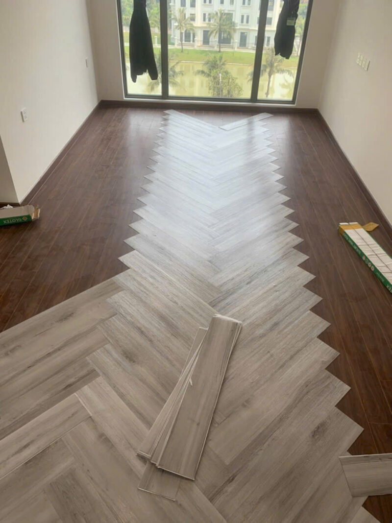 Sàn nhựa bóc dán giả vân gỗ